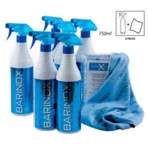 SISTEMA BARINOX | Sistema de proteção e limpeza de aço inoxidável para uso em higiene alimentar 750ml (18 unidades + panos) Freshzone 26